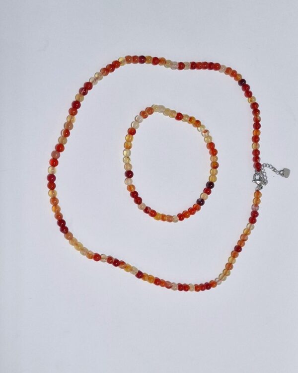 Colier set, agat 4mm